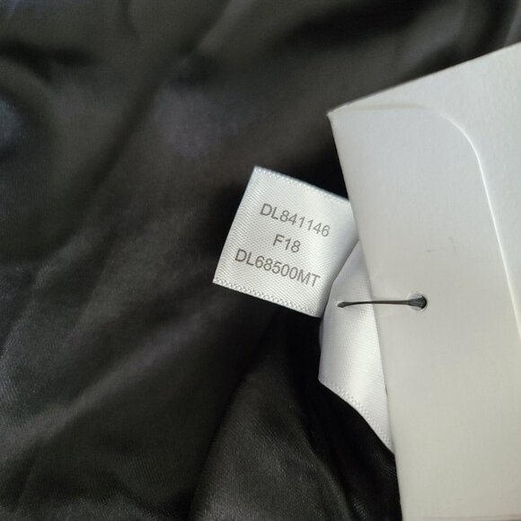 DKNY Double Breasted Trench Coat Wool Blend Size 14 Black Belted Waist NEW - Picture 14 of 15